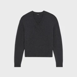 Theory V-Neck Sweater In Recycled Wool-Cashmere-Women Sweaters + Cardigans