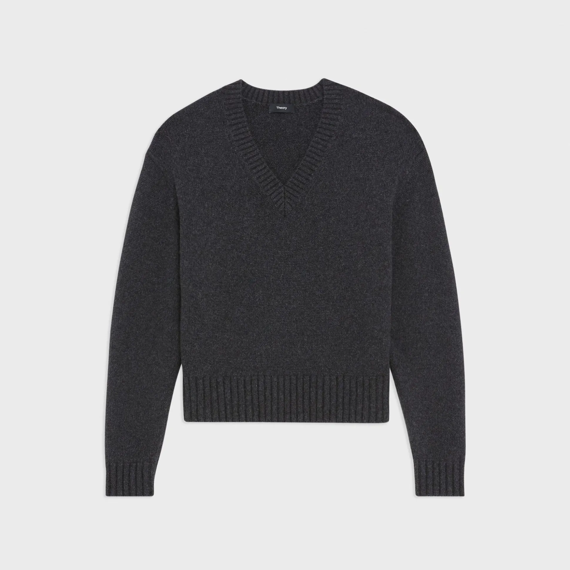 Theory V-Neck Sweater In Recycled Wool-Cashmere-Women Sweaters + Cardigans