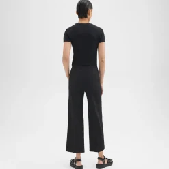 Theory Wide Crop Pant In Good Linen-Women Pants