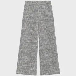 Theory Wide-Leg Carpenter Pant In Canvas Tweed-Women Pants