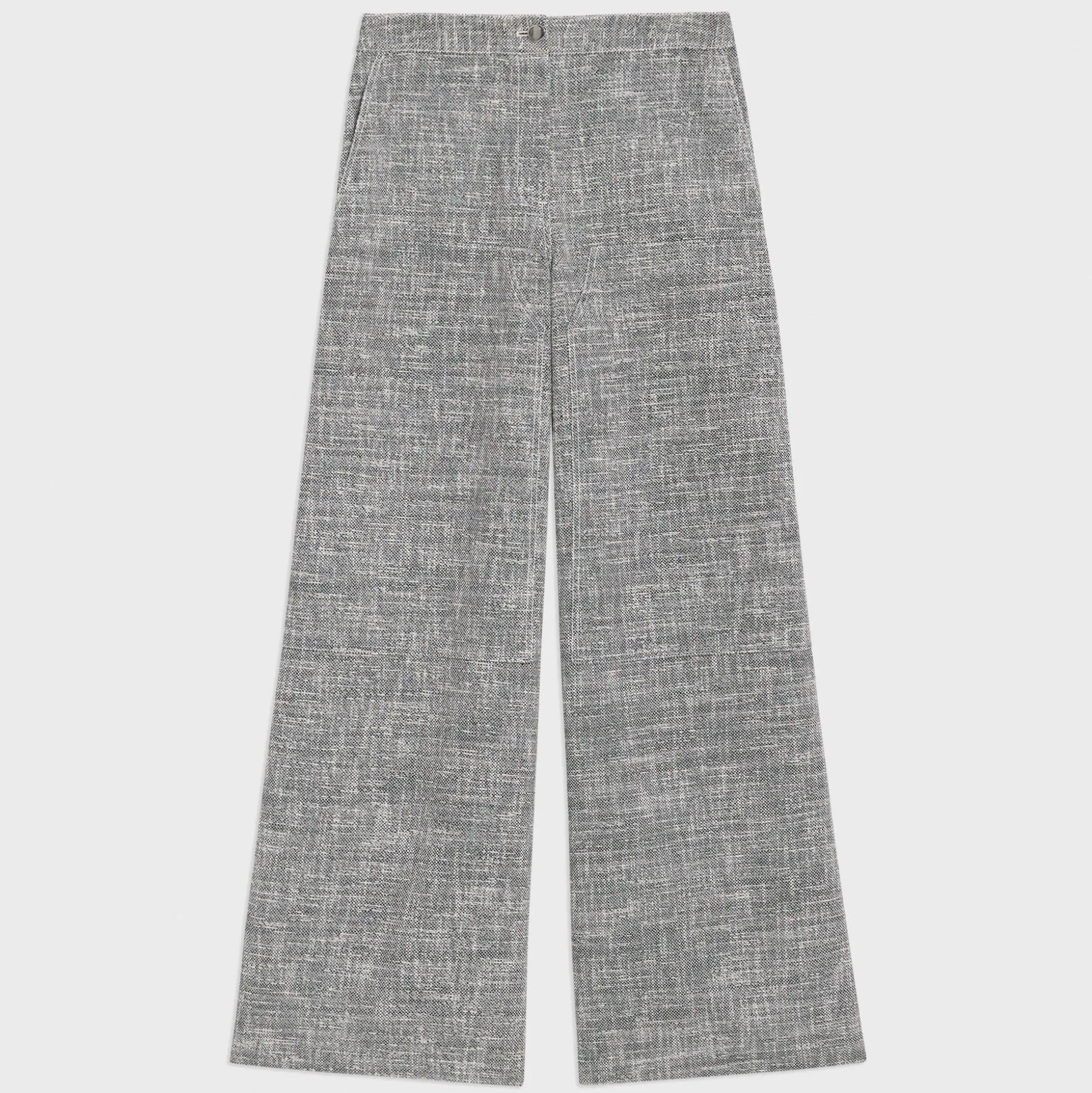 Theory Wide-Leg Carpenter Pant In Canvas Tweed-Women Pants