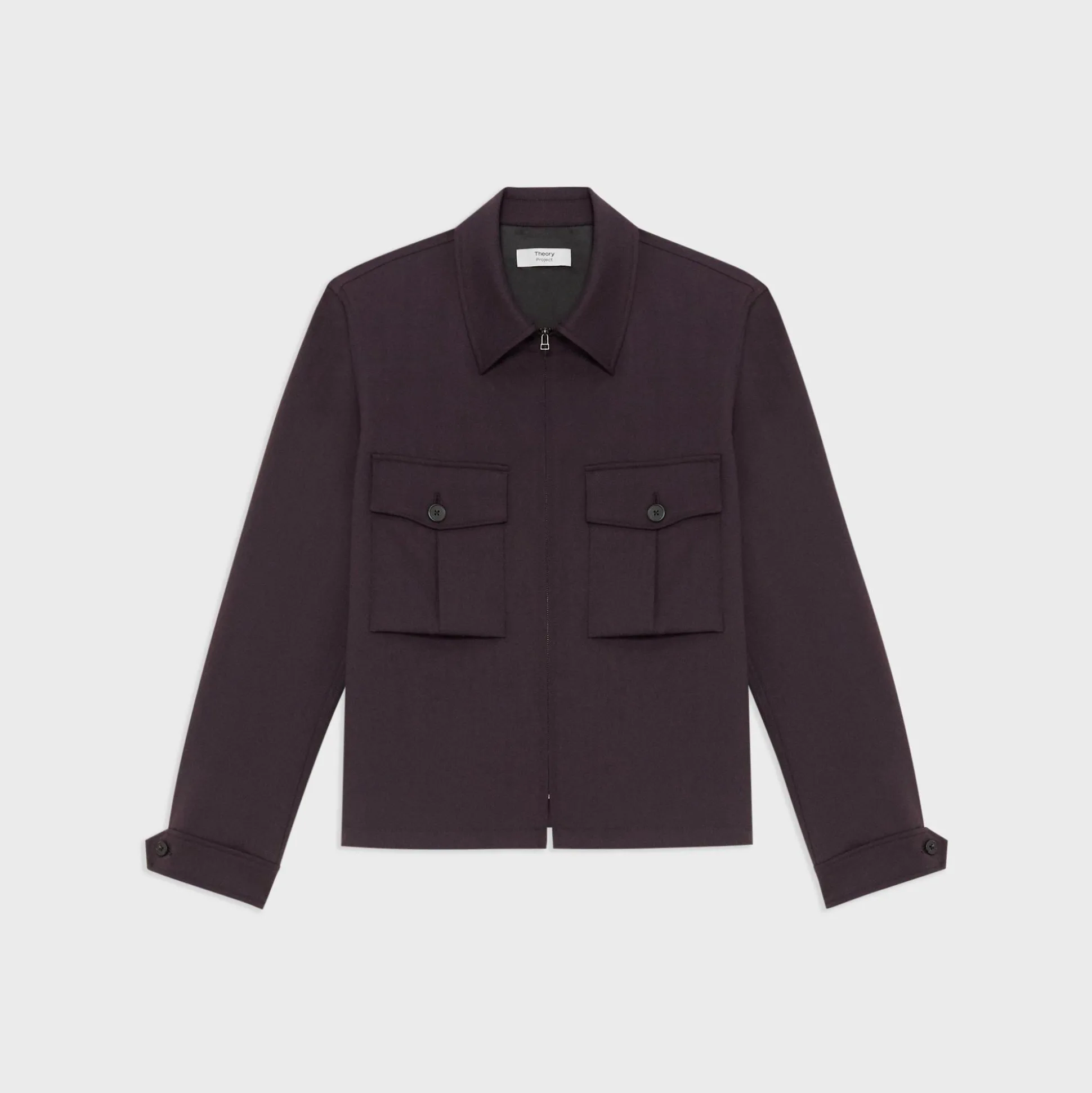 Theory Wool Gabardine Shirt Jacket-Men Outerwear