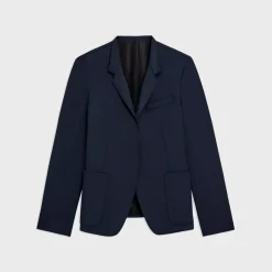 Theory Wool Gabardine Stand-Collar Blazer-Women Suits|Blazers + Jackets