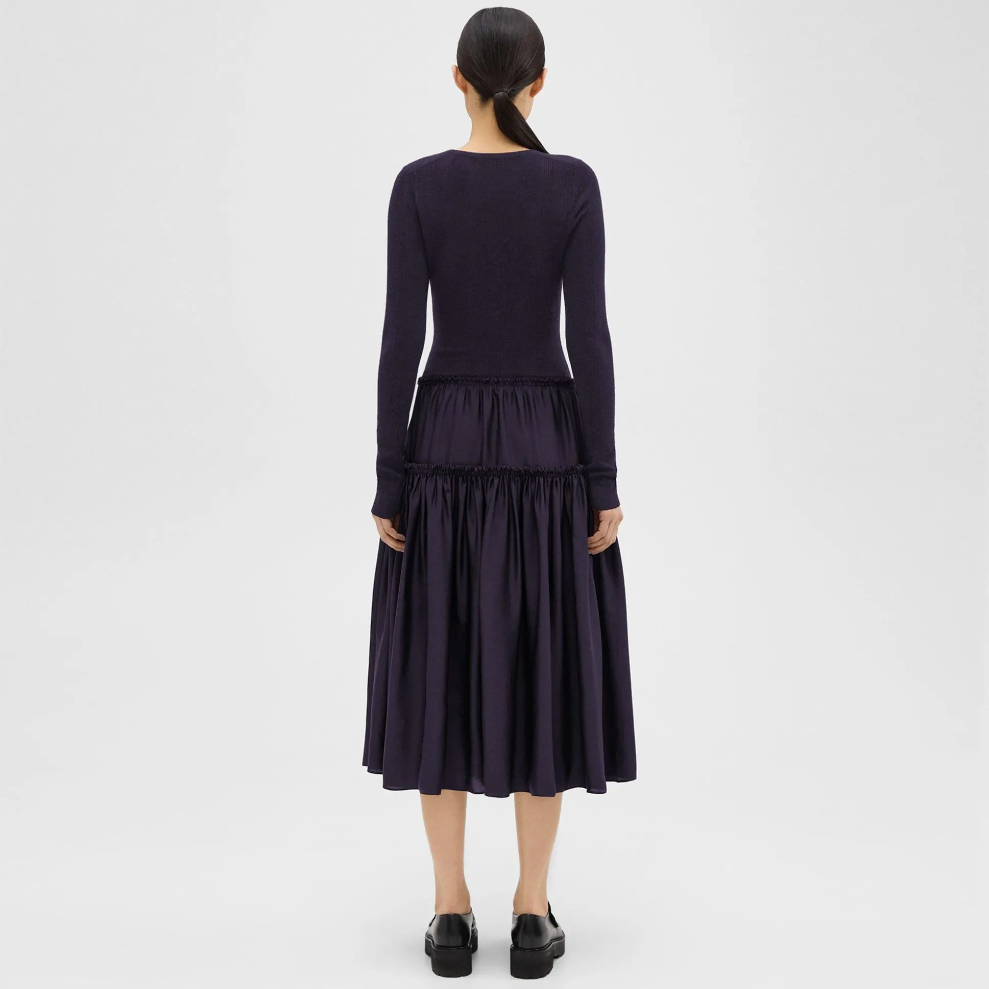 Theory Wool-Viscose Combo Dress-Women Dresses