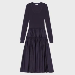 Theory Wool-Viscose Combo Dress-Women Dresses