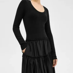 Theory Wool-Viscose Combo Dress-Women Dresses