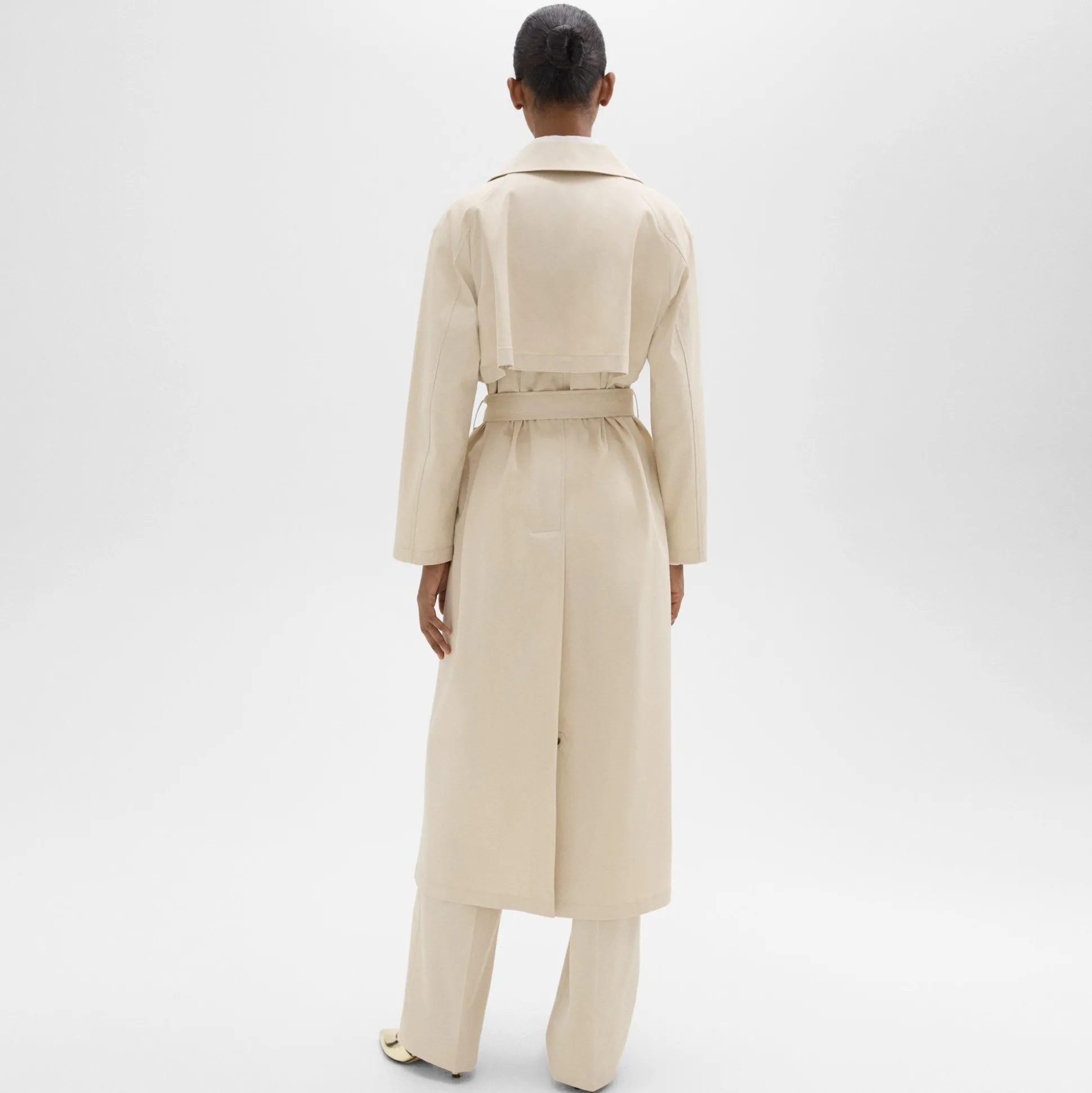 Theory Wrap Trench Coat In Organic Cotton-Women Outerwear