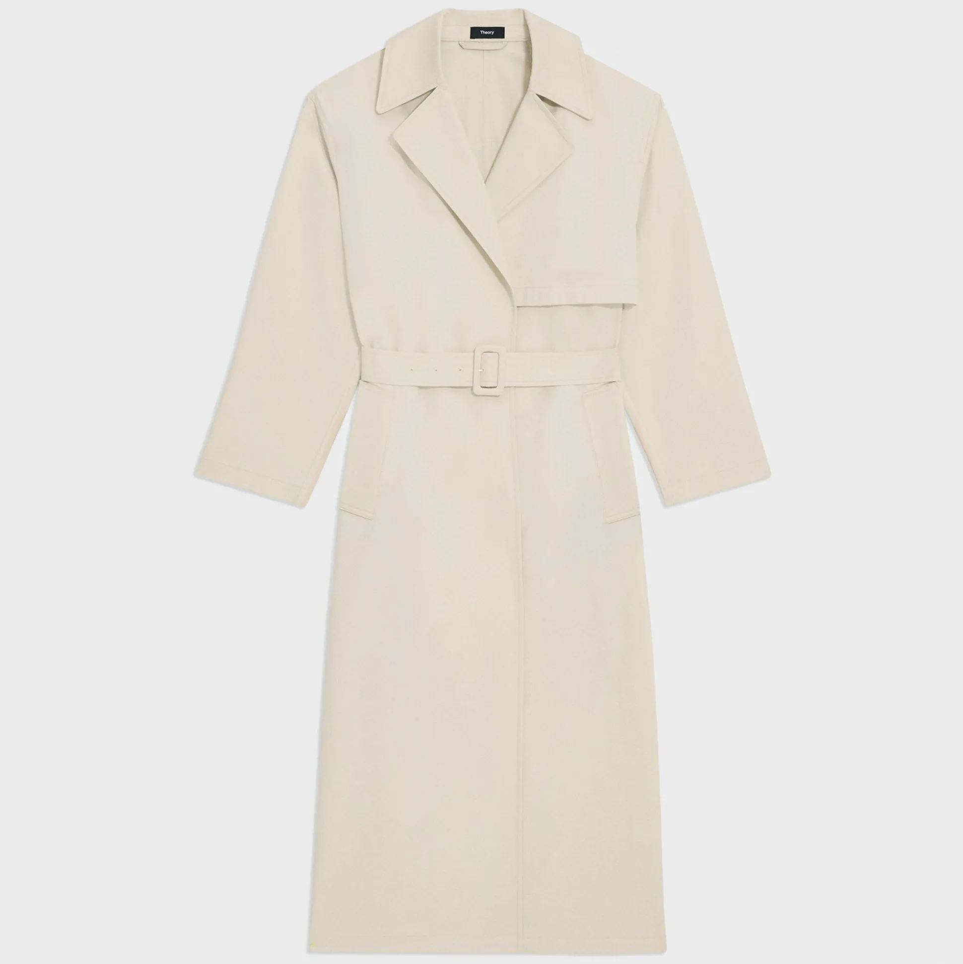 Theory Wrap Trench Coat In Organic Cotton-Women Outerwear