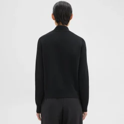 Theory Zip-Up Cardigan In Washable Merino Wool-Women Sweaters + Cardigans